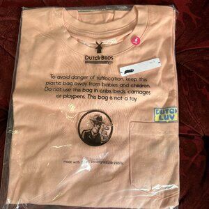 Brand New Peach Dutch Bros Shirt- S